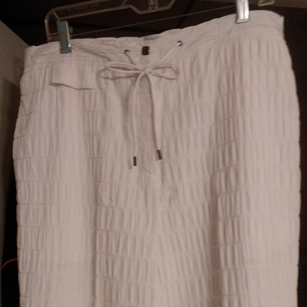 White Designer Fancy fully lined pants, size 12.  Brand is BLUE ICE.
